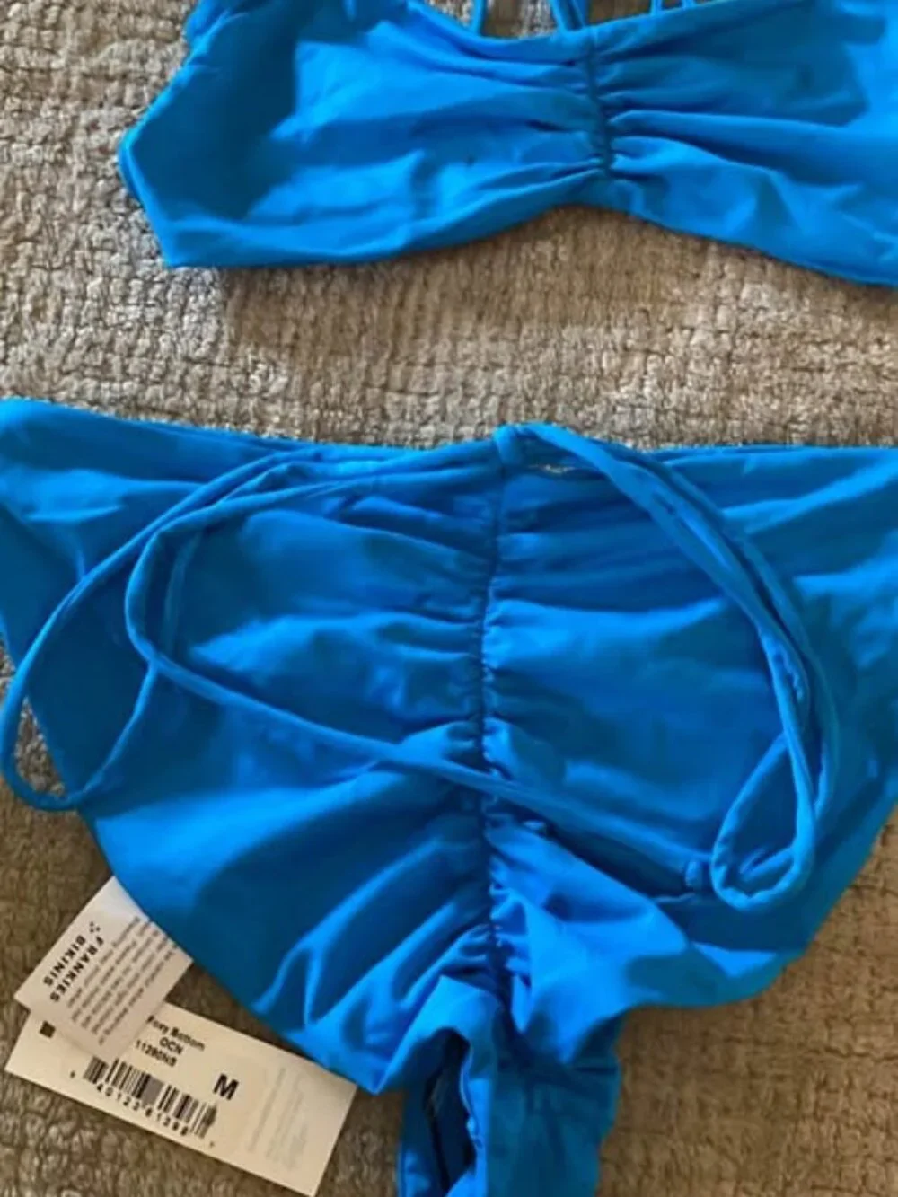 New Frankie’s Bikinis Foxy Tie Front Cheeky Bikini Bottom & Top